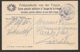 Feldpostkarte mit Stempel FLIEGER-ABT. FELDPOST