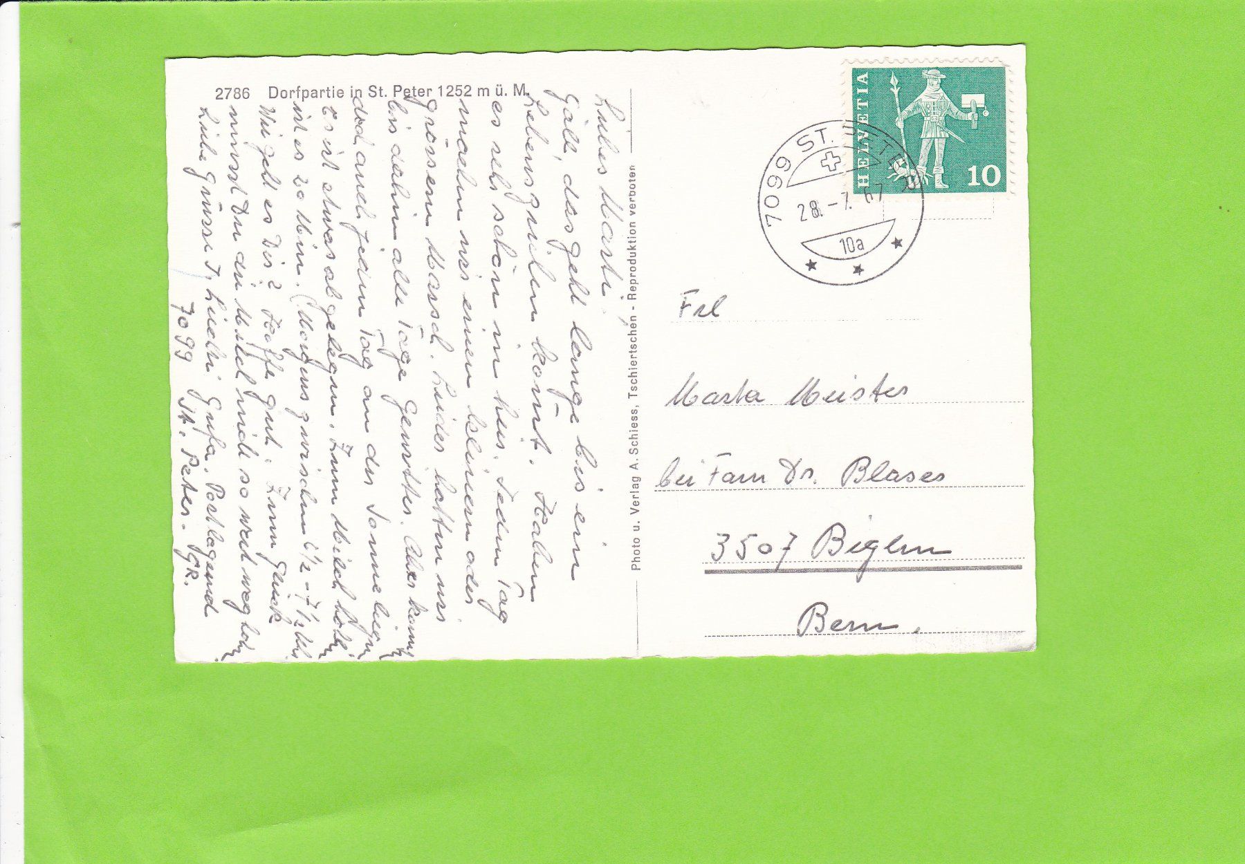 Cartoline postali: Dorfpartie in St. Peter – Usato da St. Peterzell venduto da neckertal 1