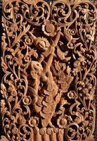 Thailändisches Holzschnitzbild