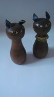 Salz- und Pfefferstreuer Katzen aus Holz Vintage