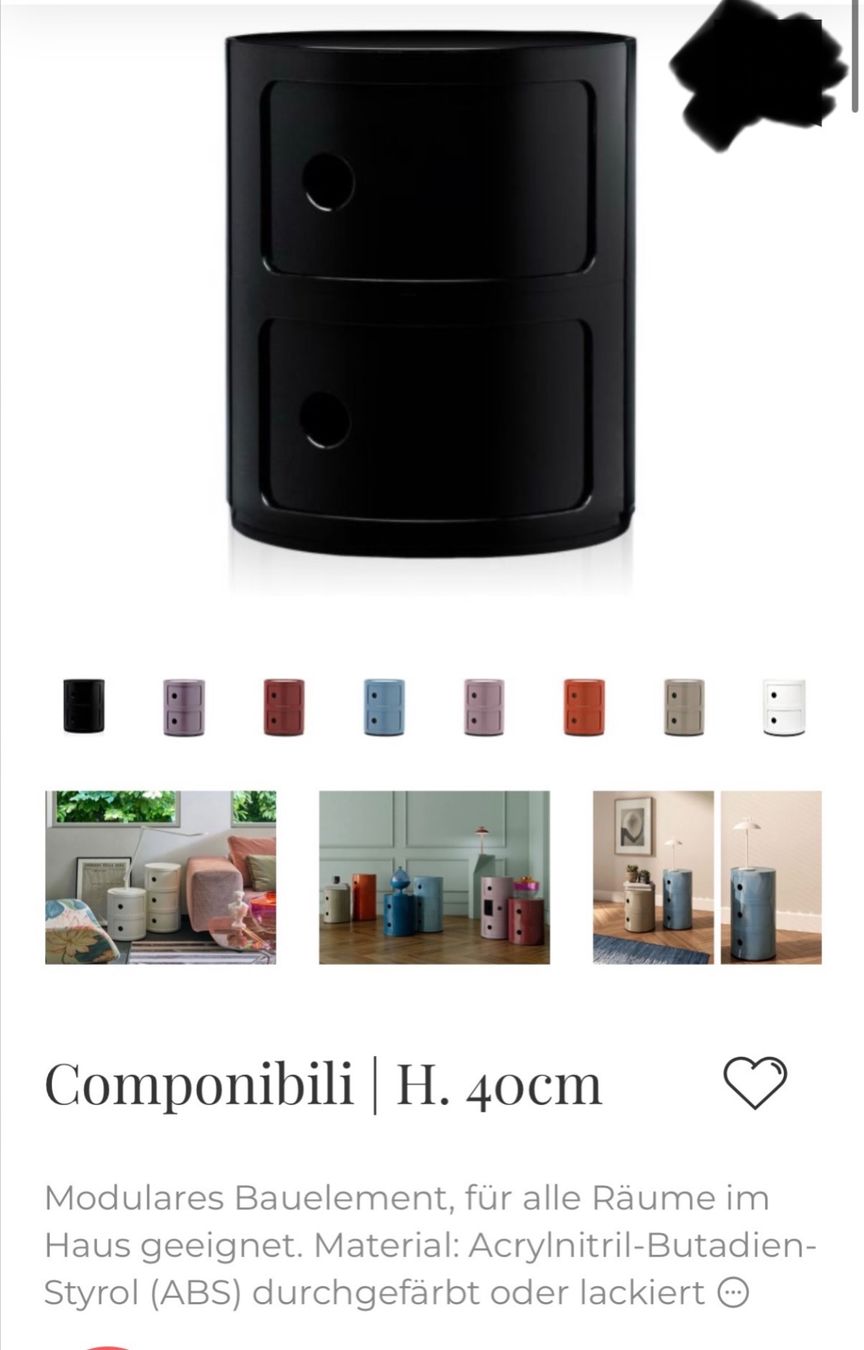 Kartell Nachttische: Kartell Componibili schwarz – Gebraucht aus Lutzenberg von Schatzkiste88