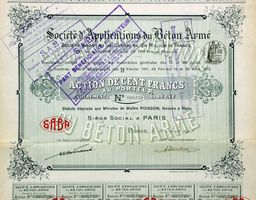 Société d'Applications du Béton Armé SA, Paris - 1912