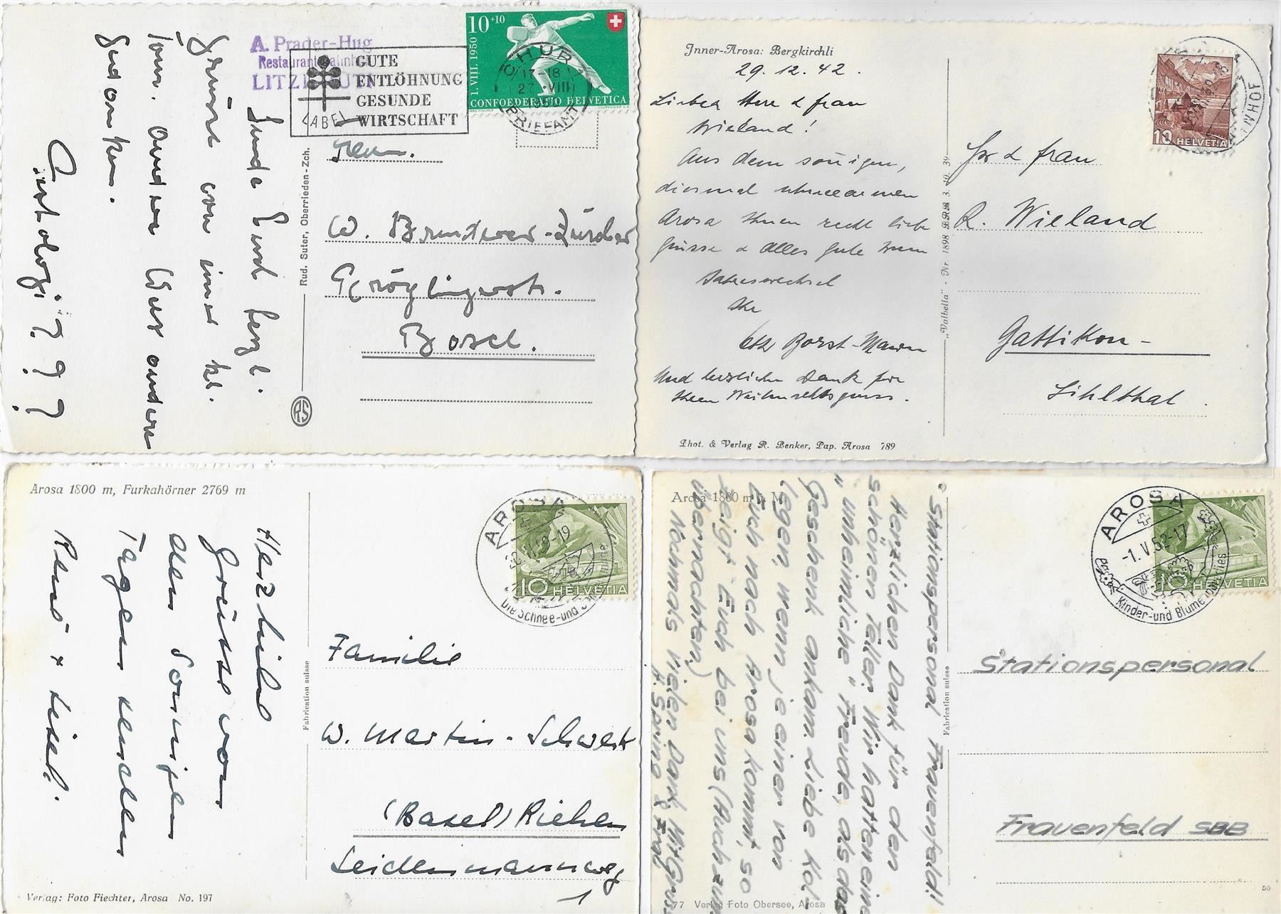 Cartoline postali: 4 AK Arosa – Usato da Ettingen venduto da Kartenplanet 1