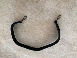 Schwarzer Schultergurt, Kunstleder, 58 cm, Vintage Bugatti