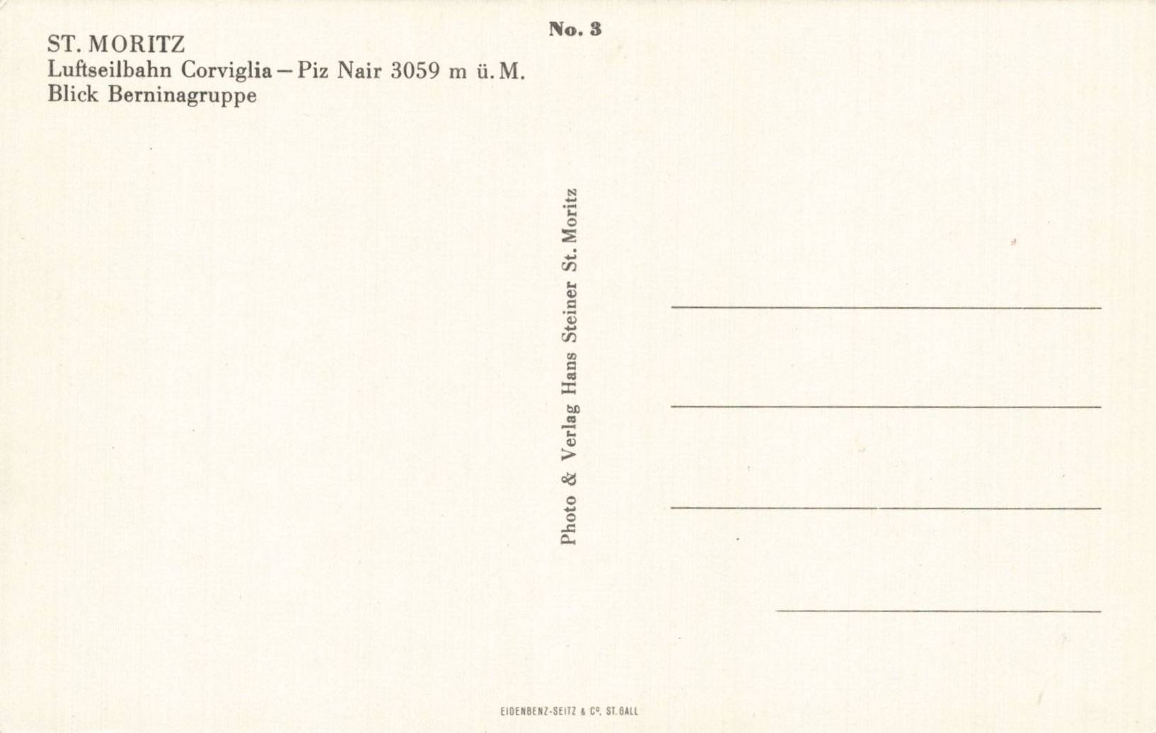 Cartoline postali: St. Moritz Luftseilbahn Corviglia - Piz Nair – Usato da Luzern venduto da Kartenansicht 1