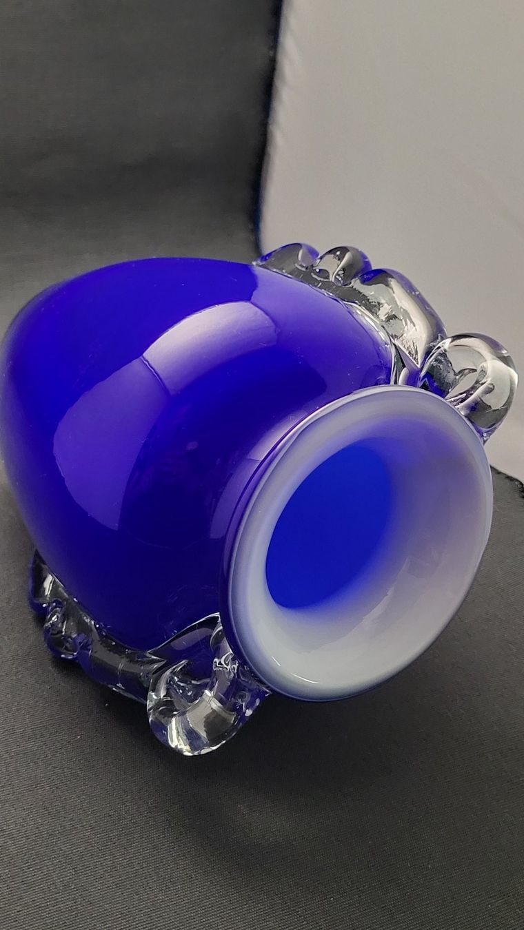Murano Vase & Récipients: Kobaltblaue Überfang-Vase – D'occasion à Basel par spinne02 4