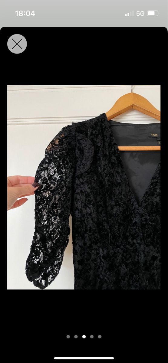Maje Kleider: Maje Kleid Grösse 1 / 36 schwarz Spitze Herbst – Gebraucht aus Cham von chanel3 2