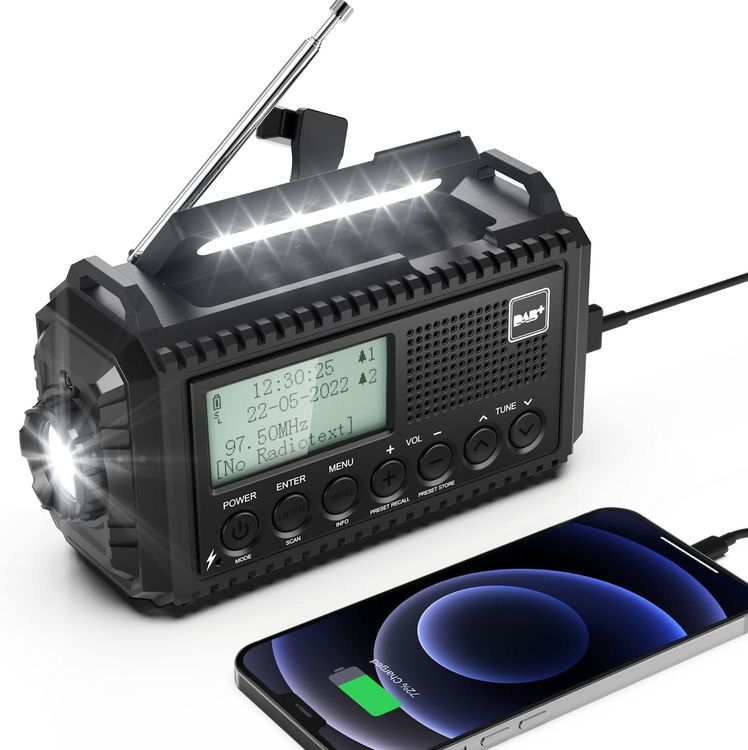 Kurbelradio DAB/UKW, Tragbare Solar Radio LED 5000mAh | Kaufen Auf Ricardo