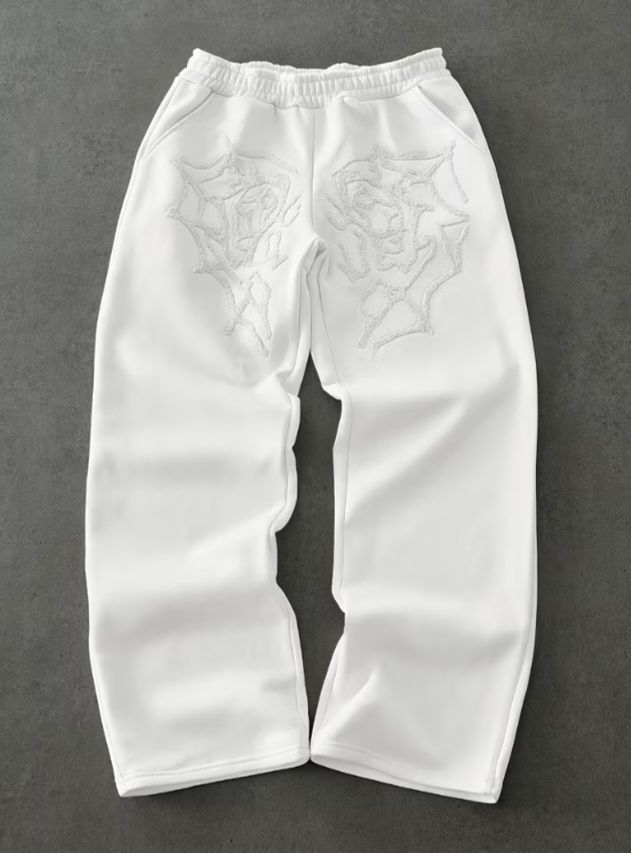 Pantalons: Pantalon de jogging gris avec roses brodées. – Neuf avec emballage d'origine à courtelary par meh_hgx9 6