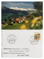 Pany Luzein St.Antönien Prättigau Ersttag Postleitzahl 7243