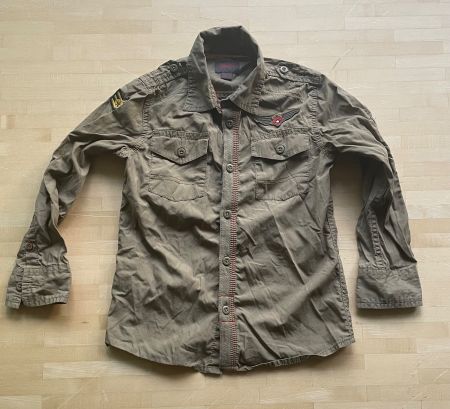 Coole Esprit Kinderhemd Jacke Khaki Gr. 116/122 Top!