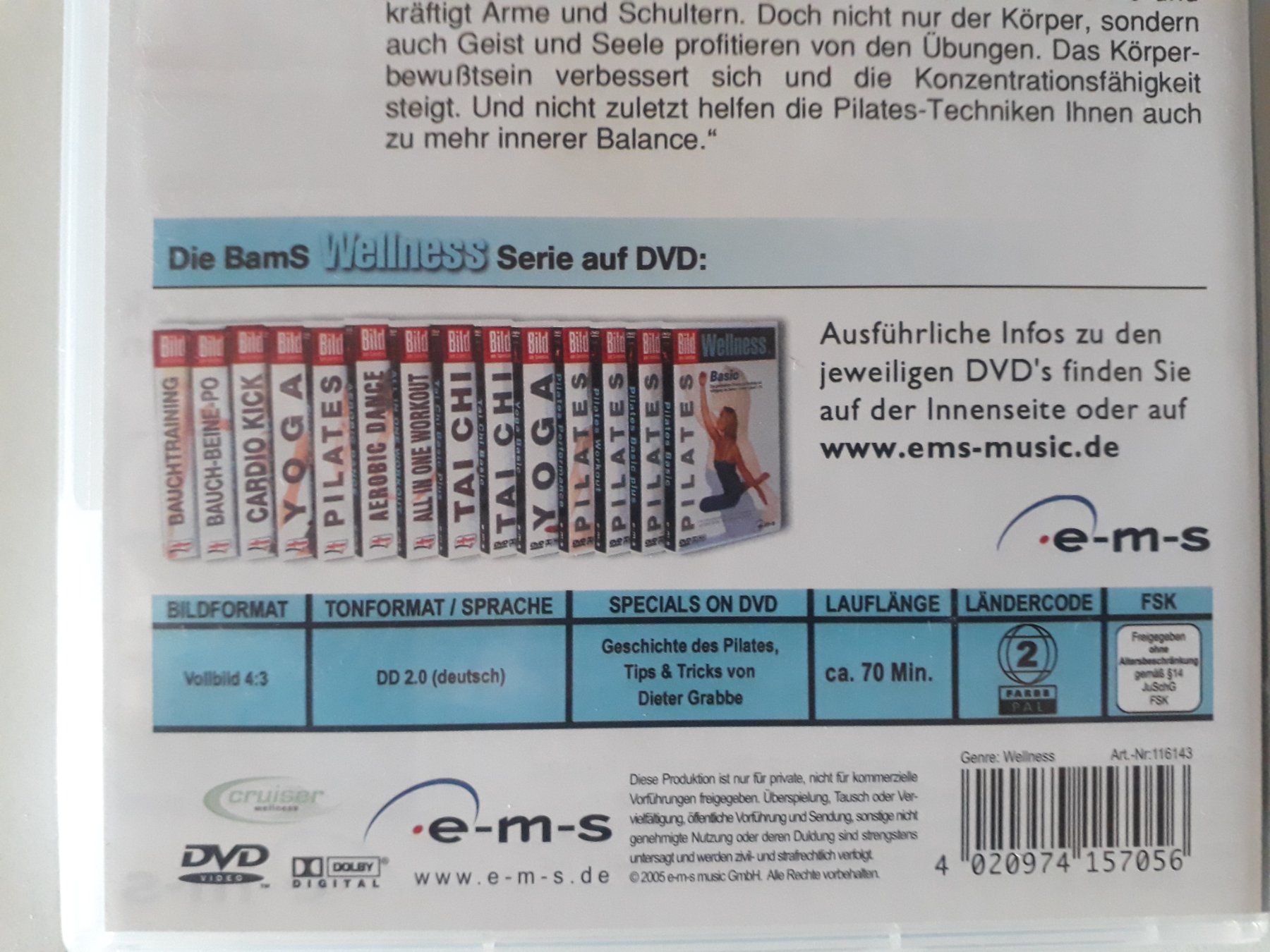 Tutti i DVDs: PILATES Basic - Bild am Sonntag Wellness Vol. 1 (D. Grabbe) – Usato da Wichtrach venduto da LuckyLuke69 3