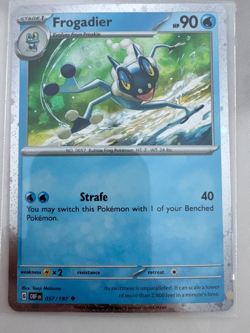 Pokémon Carte collezionabili: Frogadier OBF057 EN - Cosmo Holo Shrouded Fable Promo – Nuovo (secondo la descrizione) da Wil SG venduto da Prof.Eich