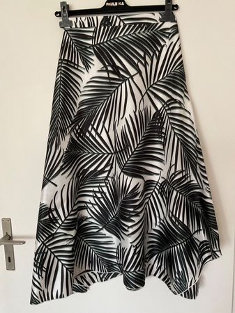HUGO BOSS 100% Seiden Rock Palmenprint Gr 34 NEU, NP 350