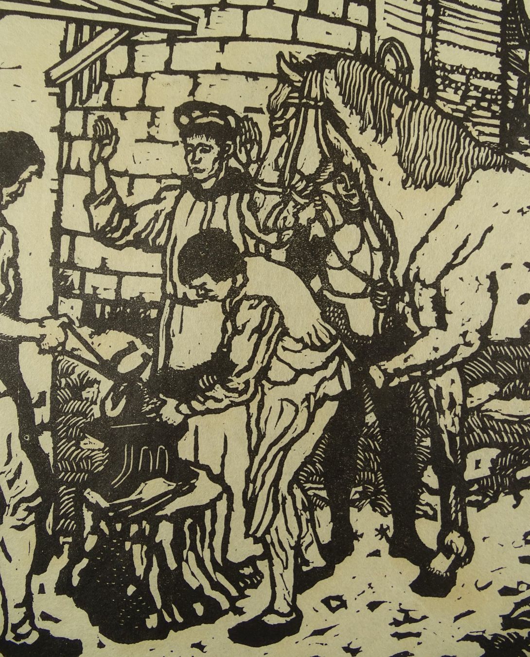 Xilografie: ST. EULOGIUS DER HUFSCHMID, ORIGINAL HOLZSCHNITT – Usato da Grüningen venduto da Kartensammler 3
