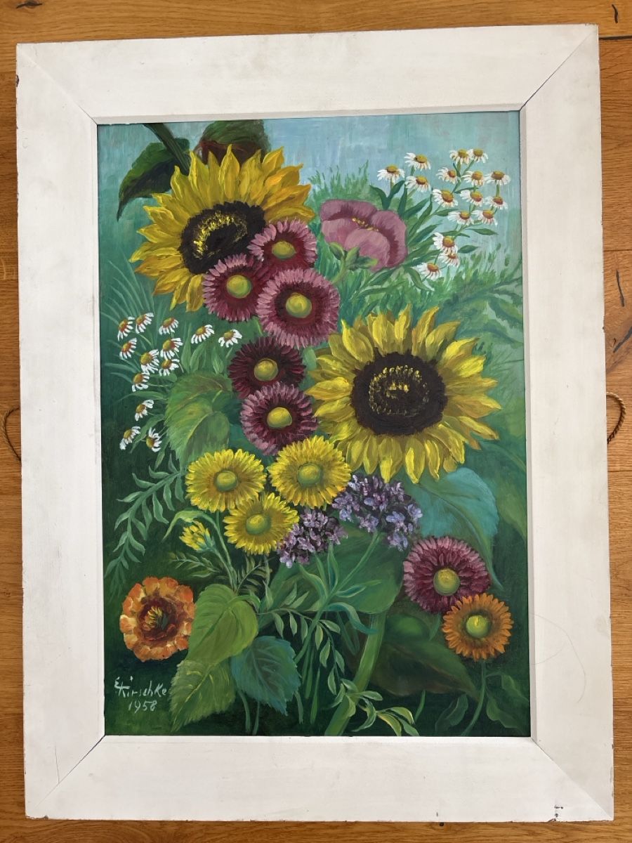 Tableaux: Blumenstillleben, sign. Kirschke, 1958 – D'occasion à Flums par Limatools