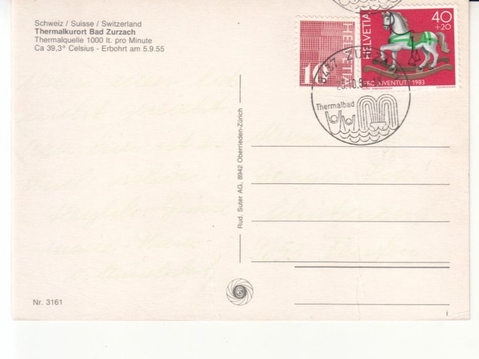 Ansichtskarten: Zurzach 1984 – Gebraucht aus Bürglen TG von StampGraf 1