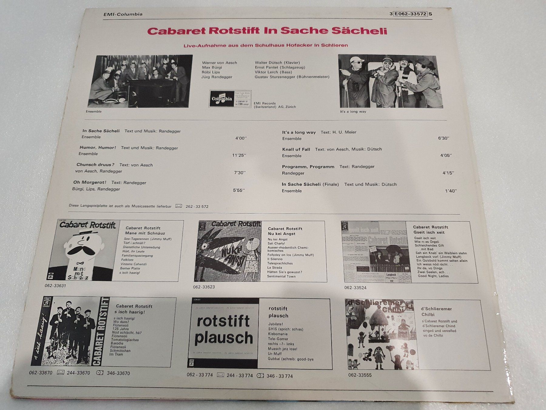 Schallplatten: Cabaret Rotstift – In Sache Sächeli – Gebraucht aus Uster von Vinyl-Leidenschaft 1