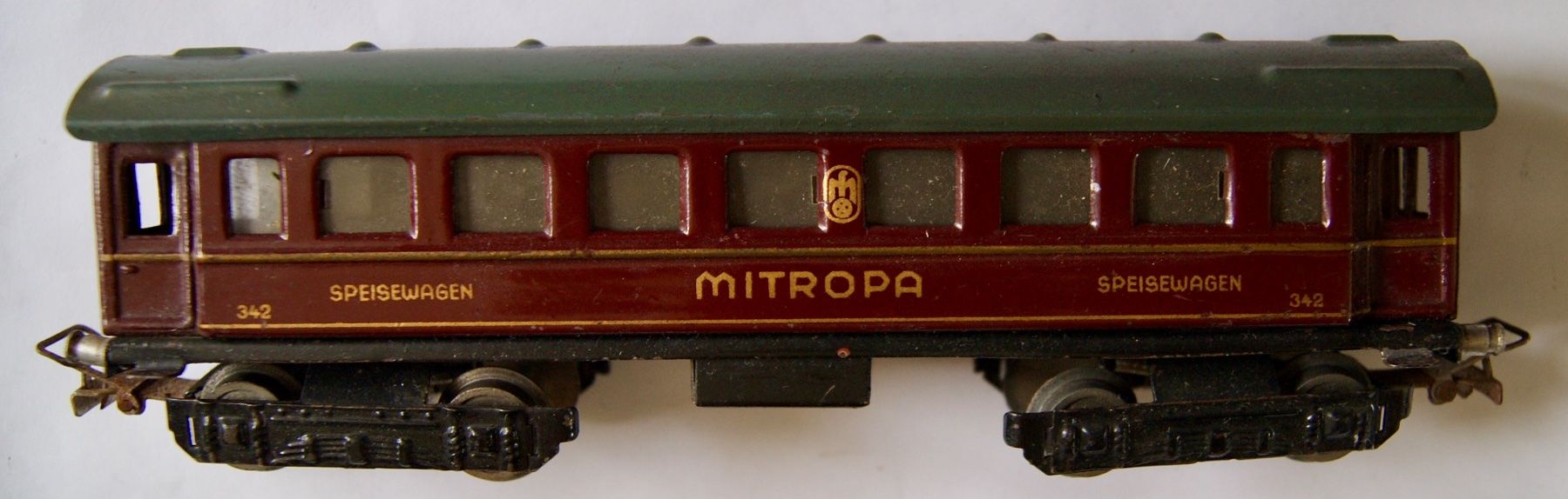 Märklin Modellini di ferrovie: Wagon restaurant Mitropa, Marklin 342 de 1935 – Usato da Morrens VD venduto da alain50 2