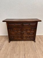 Vintage spanische Kommode aus Massivholz mit Kassettenfront