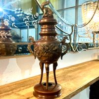 ANTIKER DUFTHALTER MASSIVE BRONZE, H-26 CM, CHINA?