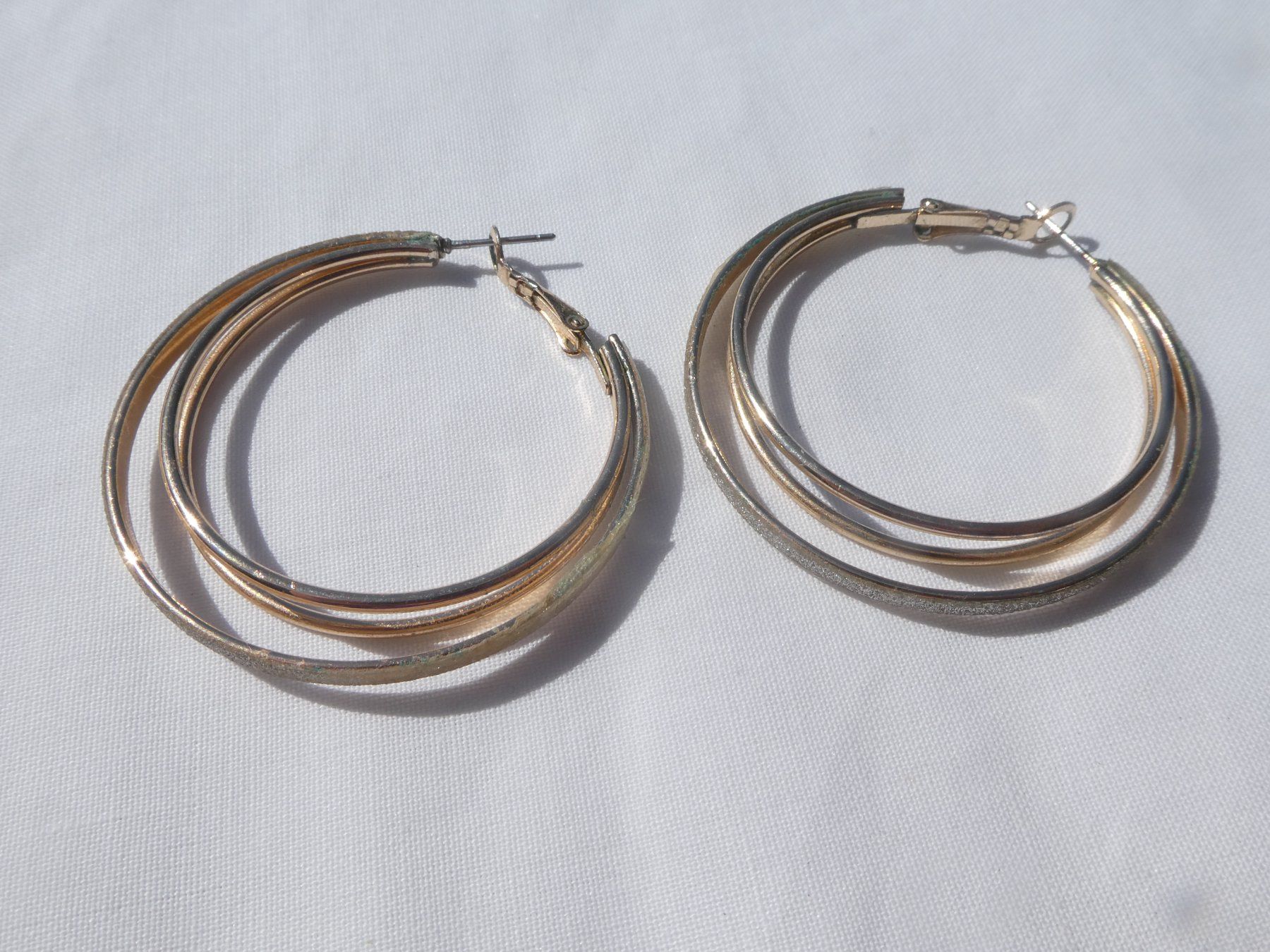 Orecchini pendenti & Orecchini a lobo: Grosse 3-fach Creolen, Modeschmuck – Usato da Gattikon venduto da kaandooh 2