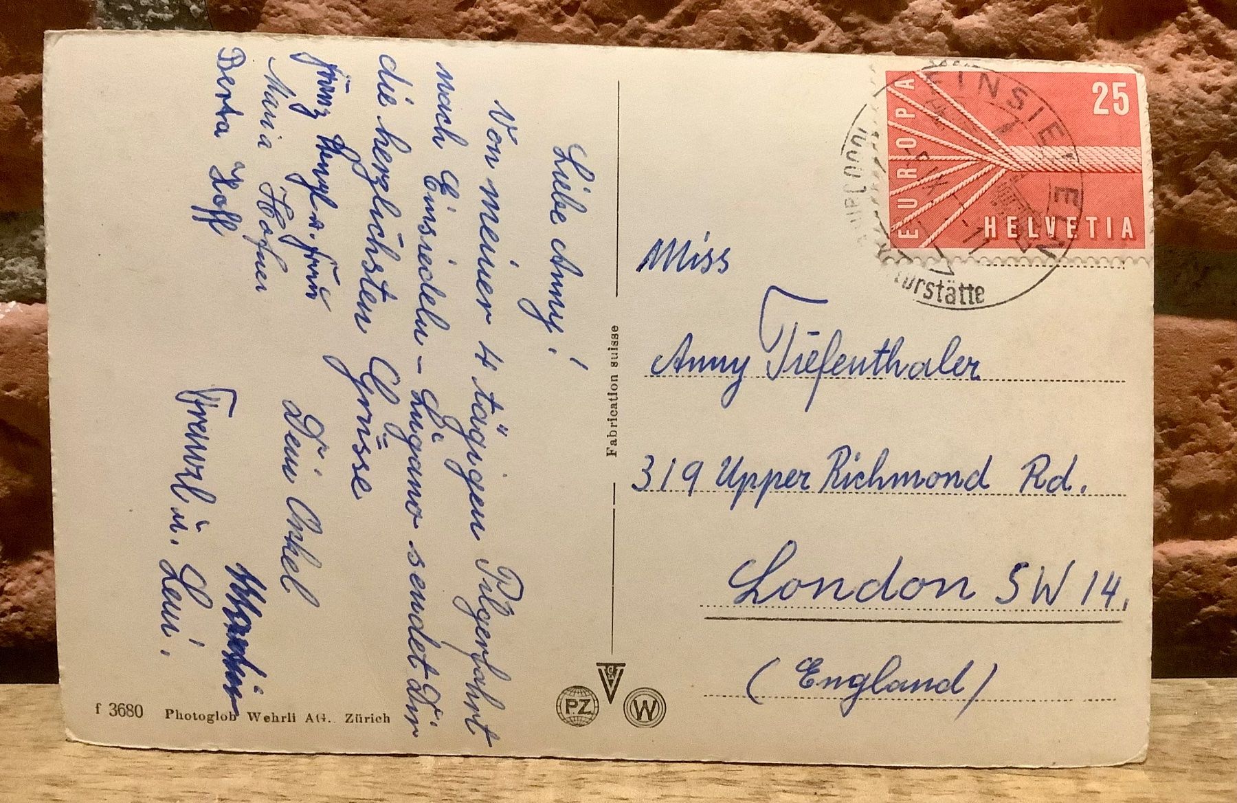 Cartoline postali: 1957 - KLOSTER EINSIEDELN mit Prozession – Usato da Root venduto da ENGLAND-TREASURES 2