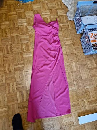 Elegantes One-Shoulder Abendkleid Fuchsia/Pink