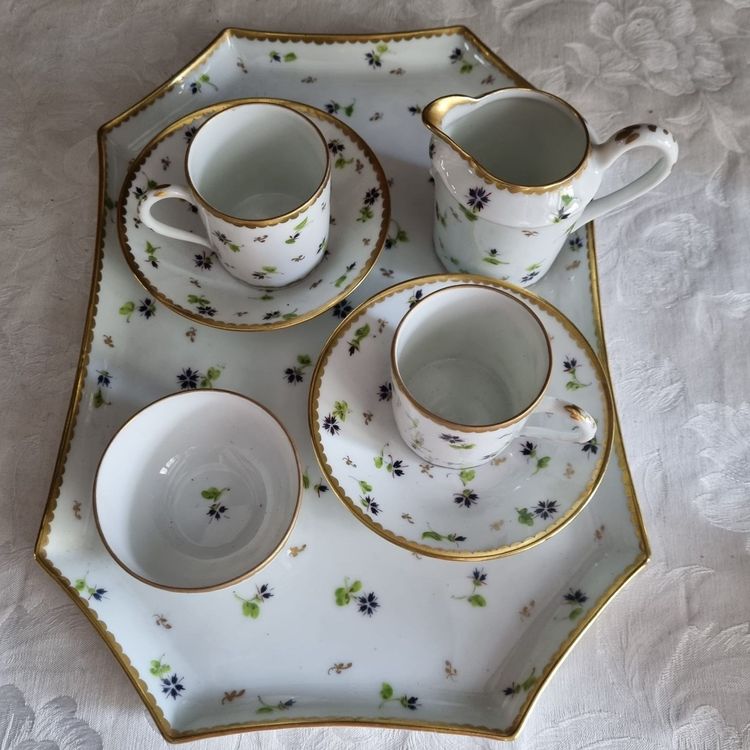Tête-à-tête Service à Café - Dinette De Jeune Fille En Porcelaine - Art Nouveau