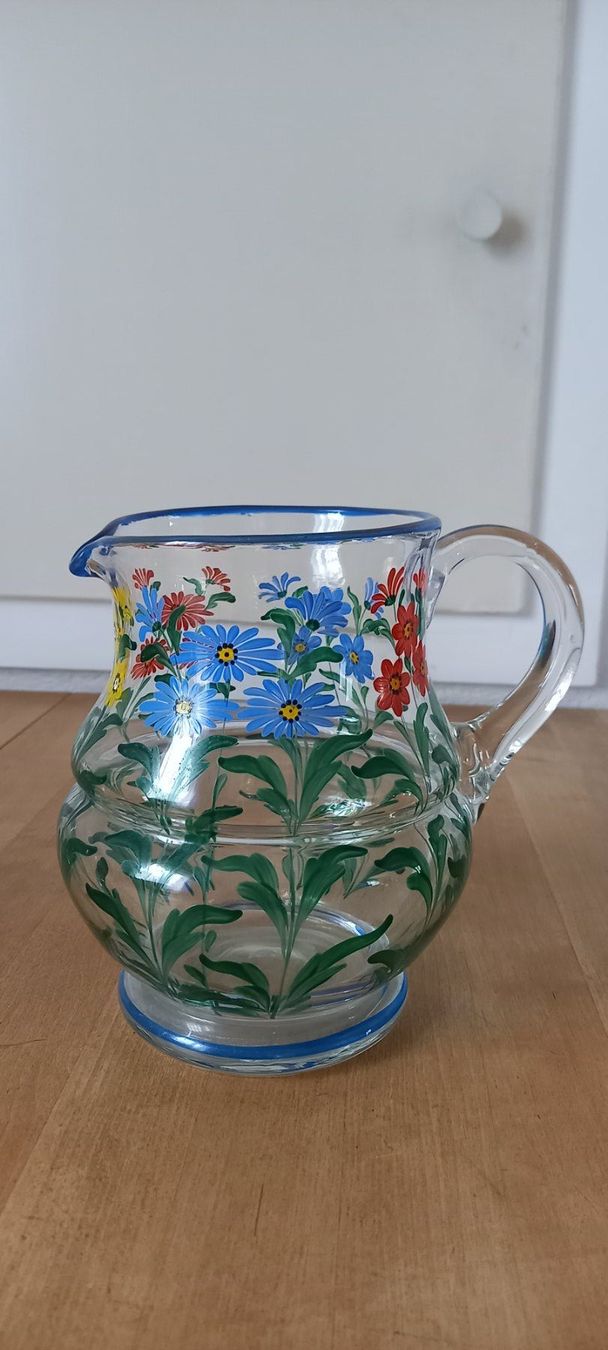 Geschirrsets: glas krug mit gläser,handbemalt – Neu (gemäss Beschreibung) aus Höri von bsc_68fw 6