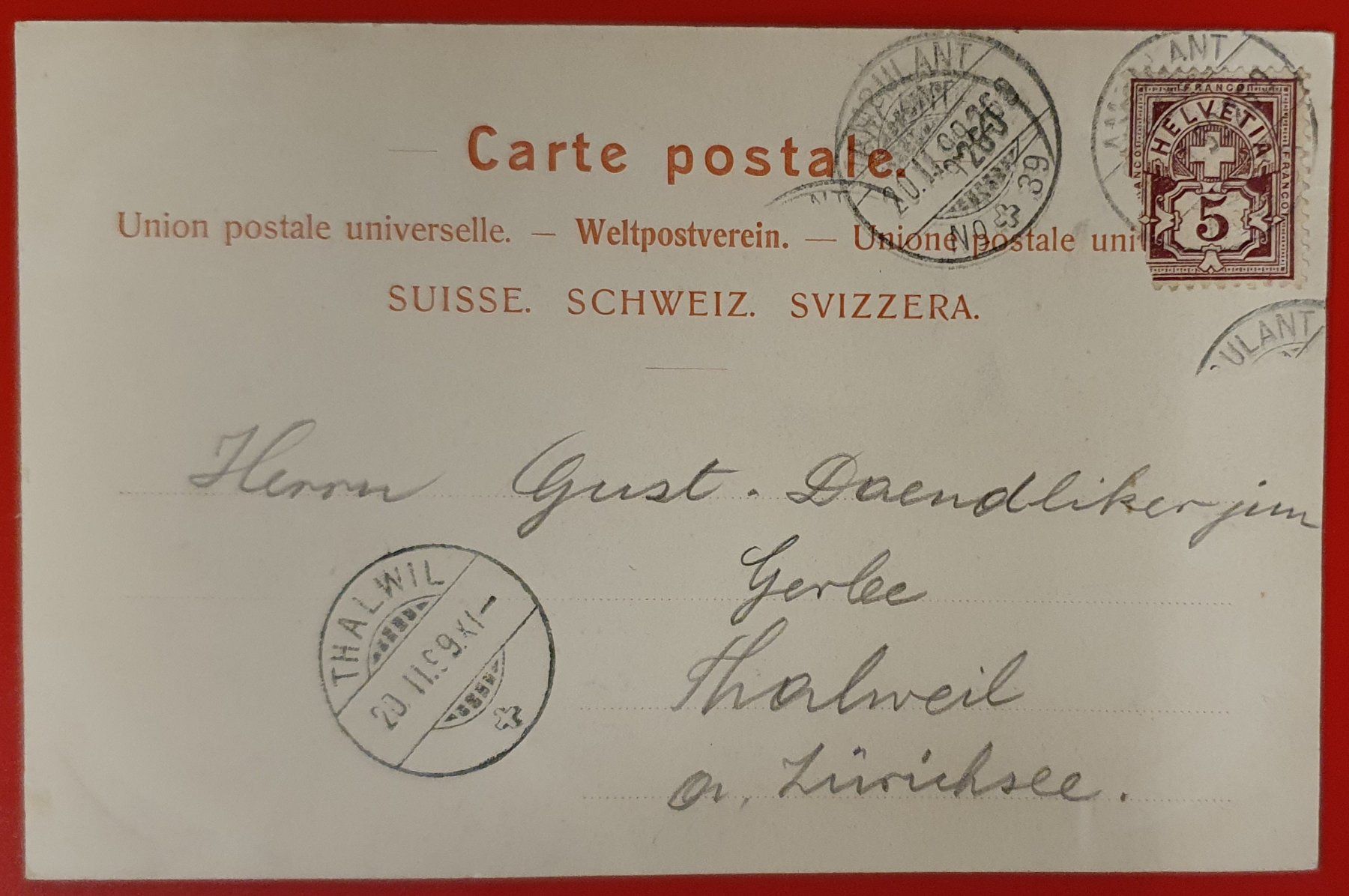 Cartoline postali: Gruss aus Kaiserstuhl 1899 – Usato da Kreuzlingen venduto da Rschweiz1 1