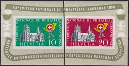 1955, W33+W34 Block-Ausschnitt postfrisch **. Kat: 60.-