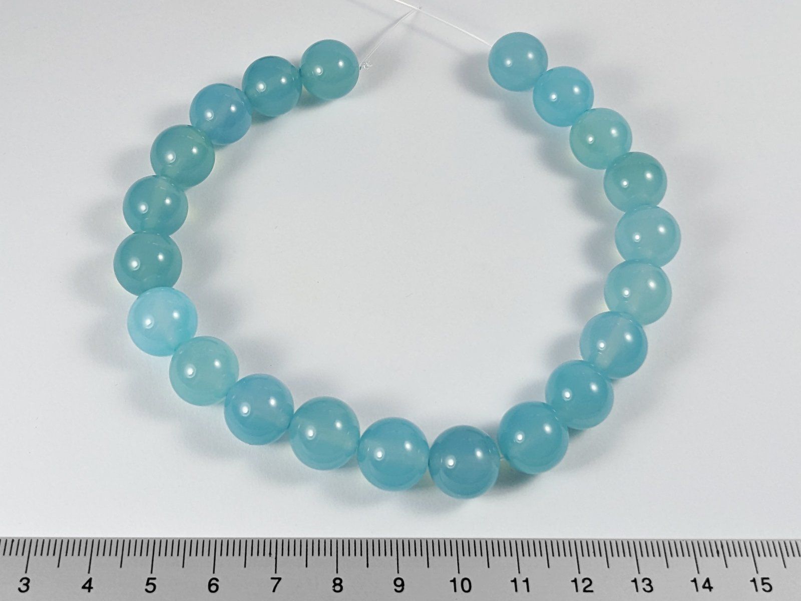 Minerali & Pietre curative: Blauer Achat Perlen 12mm 21Stk. – Nuovo e nell'imballaggio originale da Meilen venduto da GypsyCat