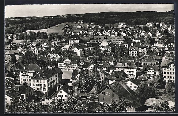 Cartoline postali: AK Uster, Teilansicht mit Strassenpartie – Usato da Berlin venduto da bartko-reher