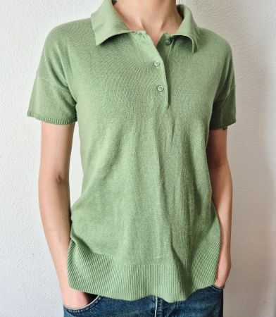 POLOSHIRT SHIRT PULLI L 40 MIT CASHMERE KASCHMIR, TOP ZU JEA
