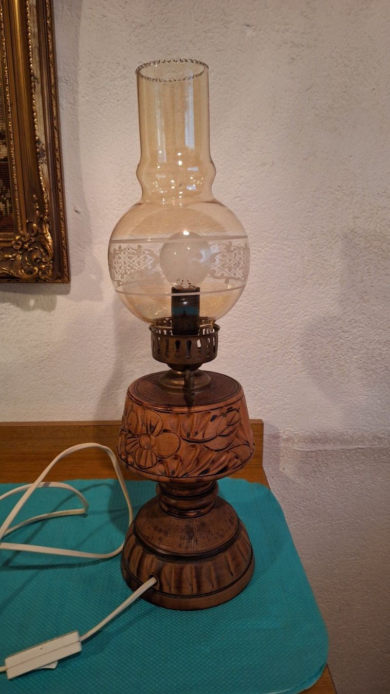 Lampade: Vintage Tischlampe , Keramik oder Ton , mit Zylinder – Usato da Dornach venduto da majo8689 2