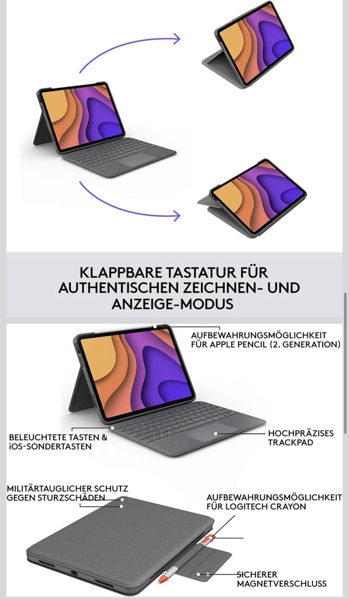 Logitech Tastaturen: Logitech Folio Touch - IPad Tastatur – Neu (gemäss Beschreibung) aus Staufen von dani1313ch 4