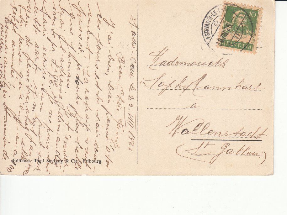 Cartoline postali: Estavayer-le Lac 1926 – Usato da Bürglen TG venduto da StampGraf 1