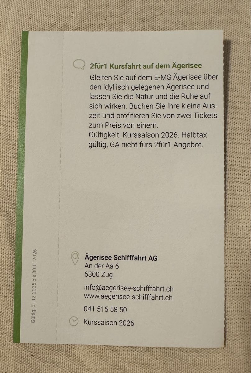 Gutscheine: 2für1 Schiffsfahrt Gutschein – Neu (gemäss Beschreibung) aus Ottenbach von Mani769 1