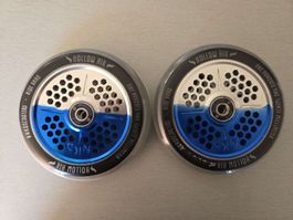 Roues trottinette NKD Hollow Air 120mm bleu aluminium