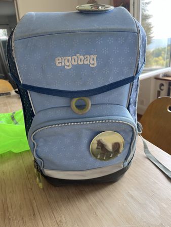 Ergobag Schulrucksack blau inkl. Etui & Regenschutz