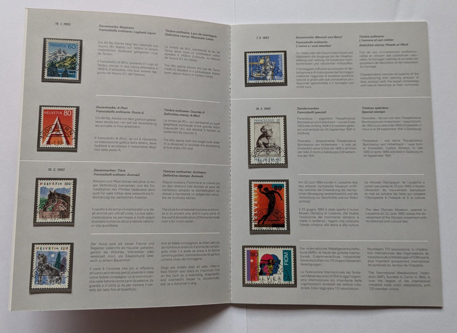 Tutti i francobolli: PTT carnet de timbres 1993 – Nuovo (secondo la descrizione) da Estévenens venduto da Rockingirl 2