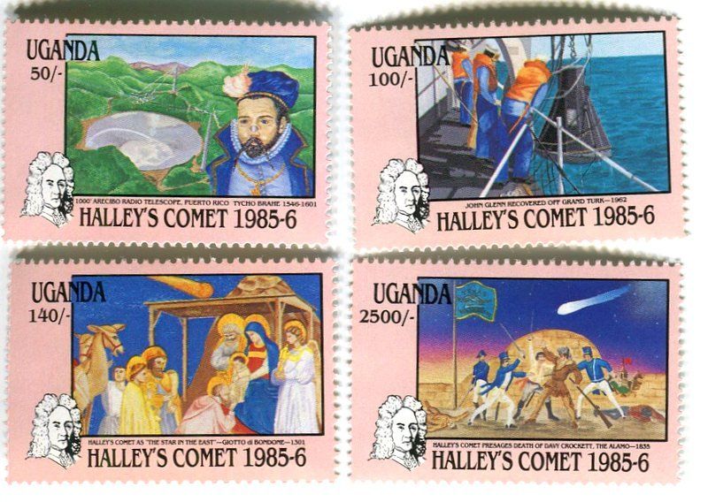 Tutti i francobolli: Briefmarken "Komet Halley". Uganda – Nuovo e nell'imballaggio originale da Basel venduto da Butsch5