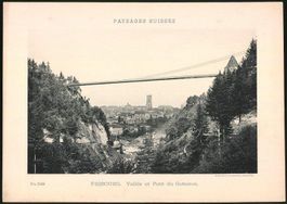 Lichtdruck Fribourg, Vallee et Pont du G