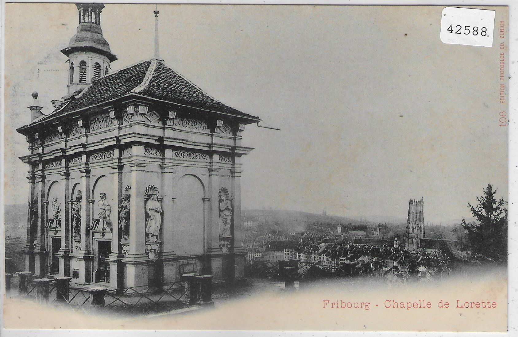 Cartoline postali: Fribourg - Chapelle de Lorette – Usato da Ettingen venduto da Kartenplanet
