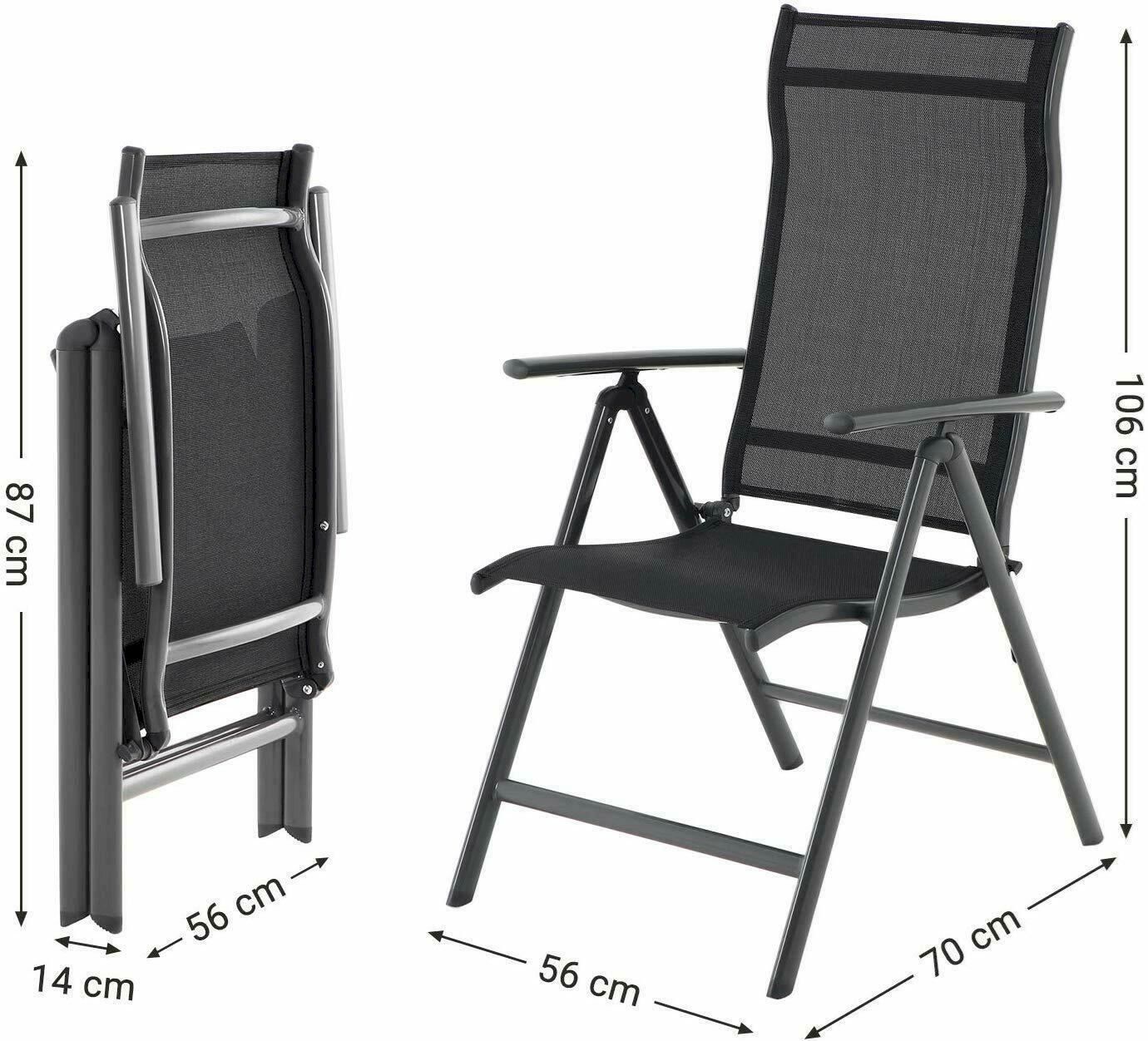 Sedie da giardino: 4er Set Gartenstuhle Schwarz – Nuovo e nell'imballaggio originale da Bottighofen venduto da zaap 3
