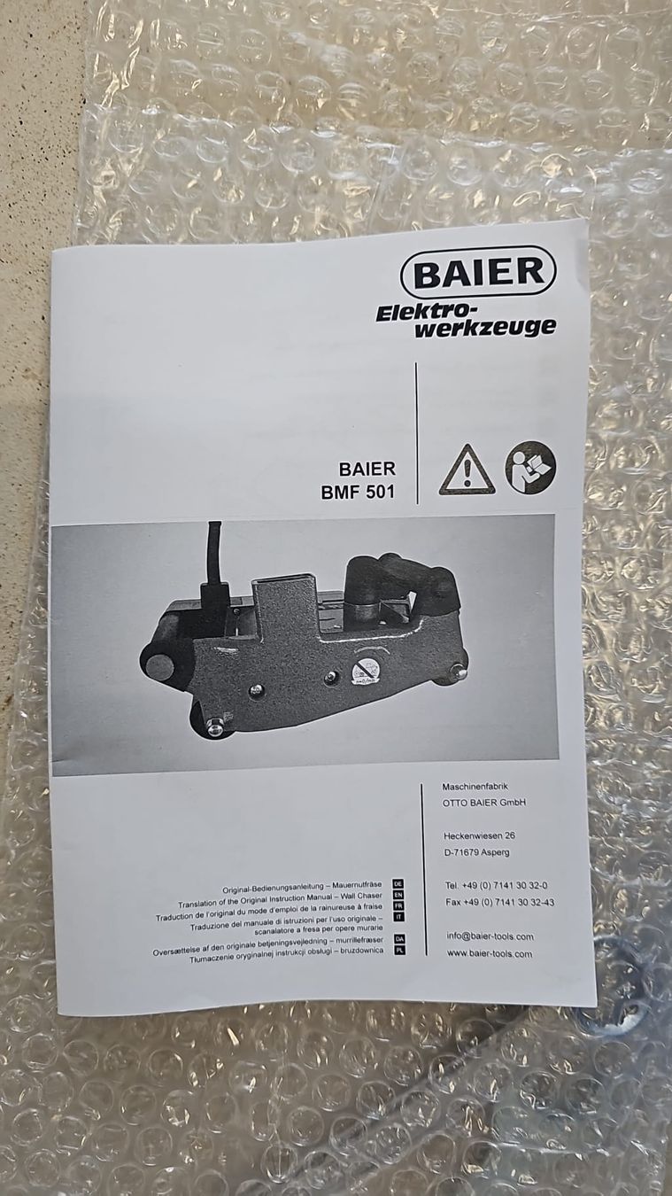 Tutte le macchine: BAIER Mauernutfräse stegfrei BMF 501 – Nuovo e nell'imballaggio originale da Lengwil venduto da desica93 3