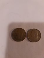 2 pièces de 5 francs Belgique, 1950 bon état.