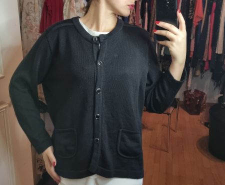 Hochwertige Schwarze Strickjacke Gr. XL mit Taschen