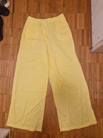 Hosen gelb Grösse 34 Leinenmischung Damen neuwertig